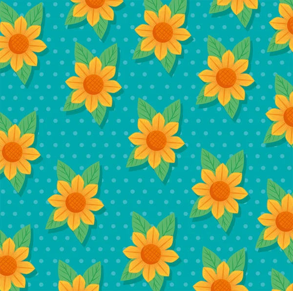 Frühlingssonnenblumenmuster — Stockvektor