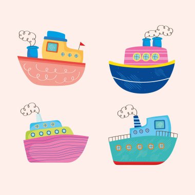 Şirin tekneler dört simge