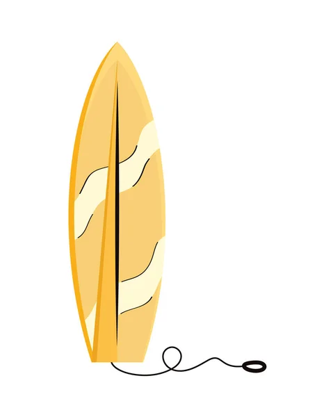 Yellow surfboard sport equipment — Stockvektor