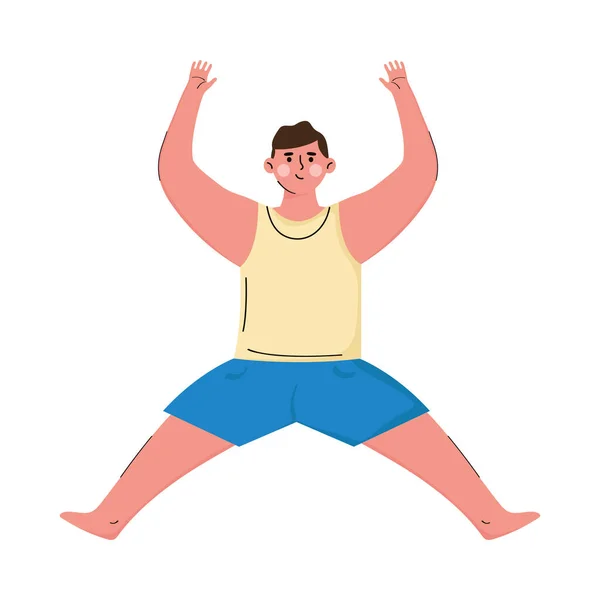 Hombre saltando usando traje de baño — Vector de stock