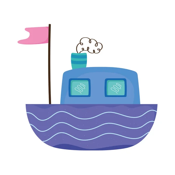 Purple steam boat — Stockvektor