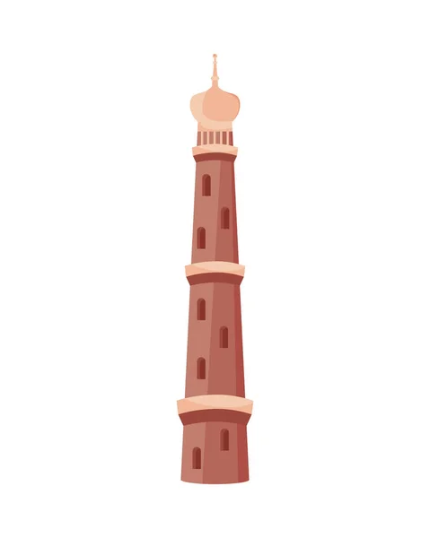 Qutub minar indian landmark —  Vetores de Stock