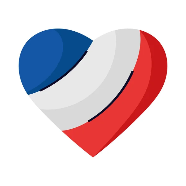 Французский флаг в сердце — стоковый вектор