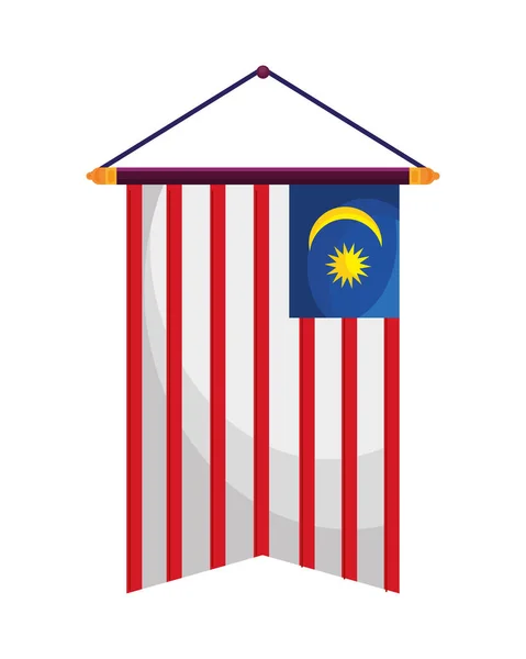 Malaysia flag hanging — Stockvector