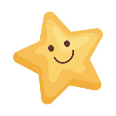 Şirin yıldız gülümseyen kawaii