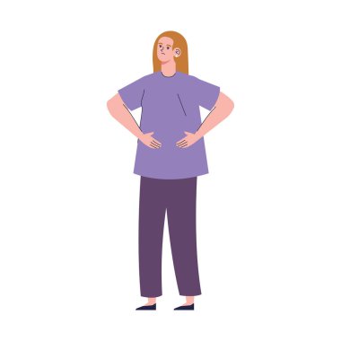 Leylak rengi gömlek giyen kadın.