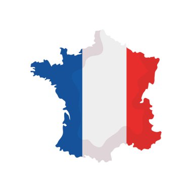 france flag in map clipart