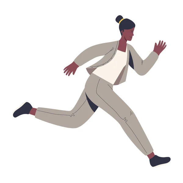 Afro female worker running — ストックベクタ