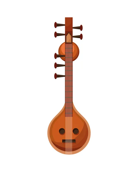 Sitar instrumento musical — Vetor de Stock