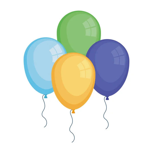 Globos helio flotante — Vector de stock