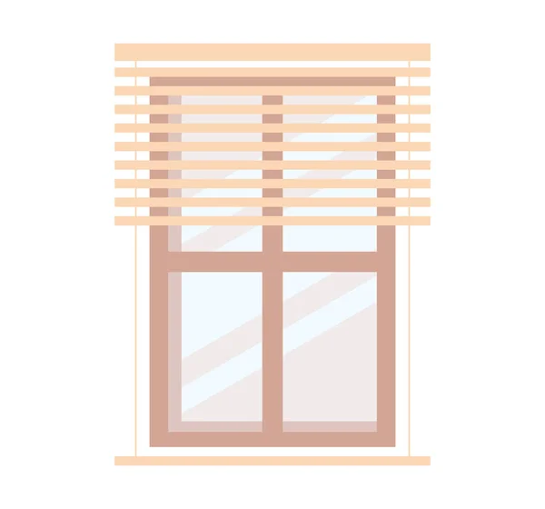 Ventana de madera con persiana — Vector de stock