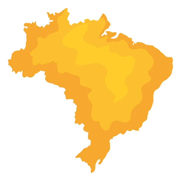 Жовта карта бразилії силует — стоковий вектор