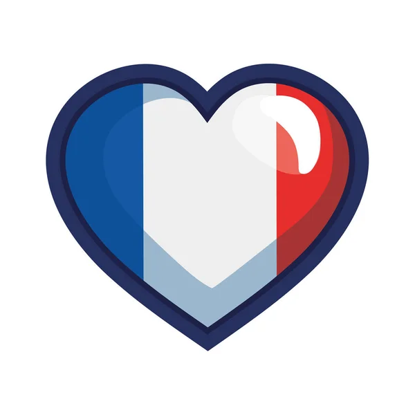 Kalbinde Fransa bayrağı — Stok Vektör