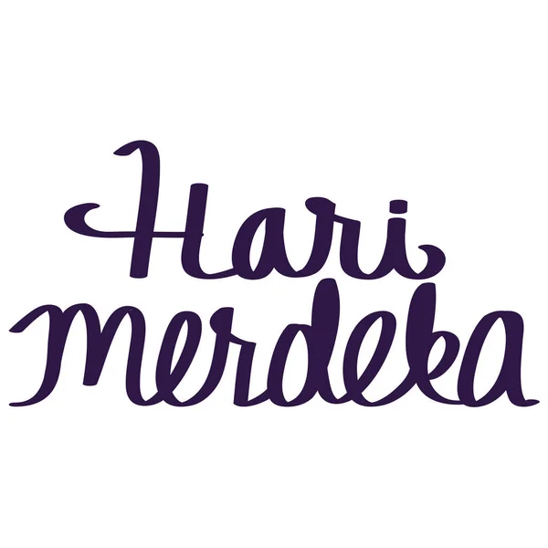 Hari merdeka lettering — Stock Vector