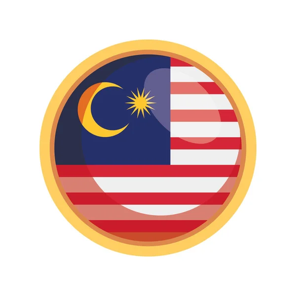 马来西亚国旗按钮 — 图库矢量图片