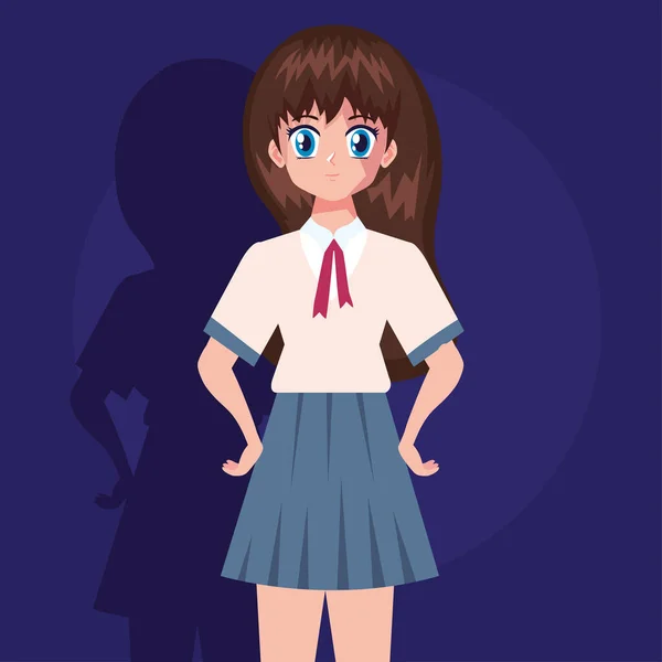 Girl wearing sailor uniform — Stockvektor