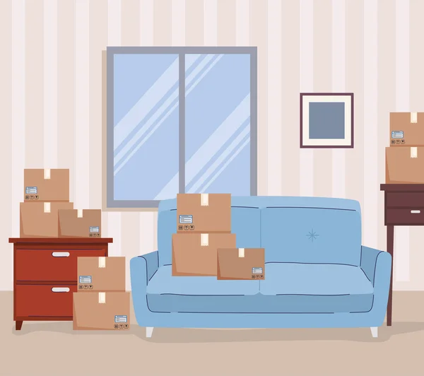 House moving goods — стоковый вектор