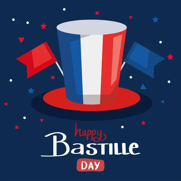 Joyeuse carte de jour bastille — Image vectorielle