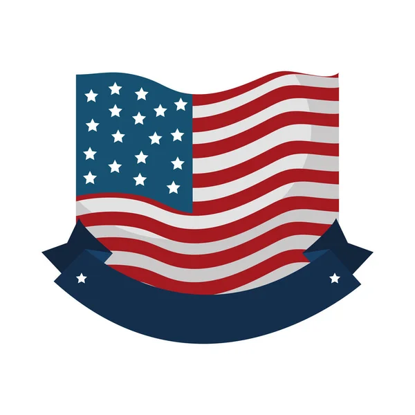 Vlajka a stuha USA — Stockový vektor