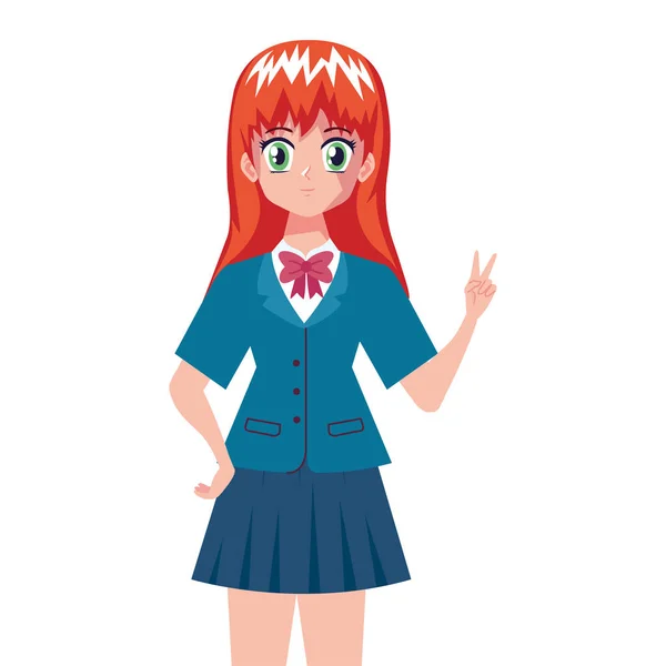 Dama vistiendo uniforme azul — Vector de stock