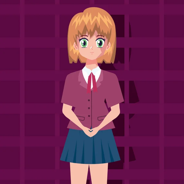 Girl blond wearing uniform — Stockvektor