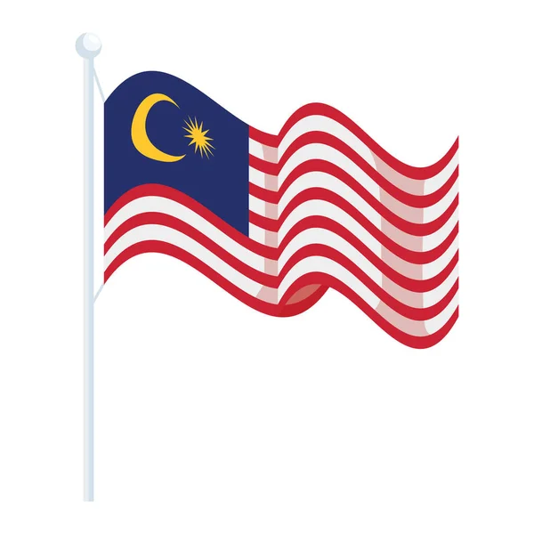 Malaysia flag melambai - Stok Vektor