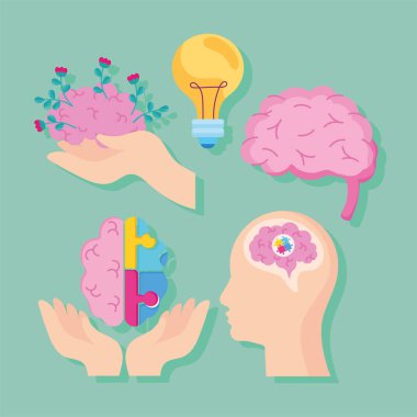 beş zihinsel sağlık simgesi