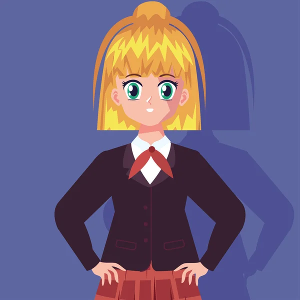 Blond girl wearing uniform — Image vectorielle