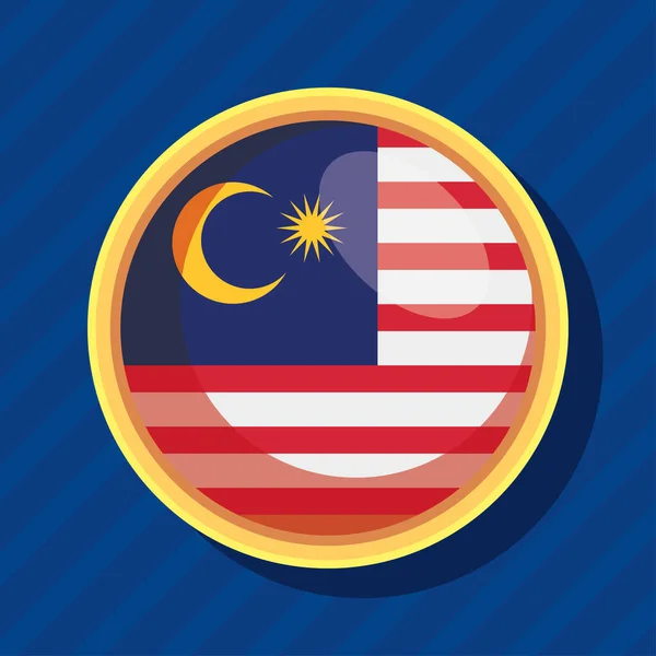 Malaysia flag in button — Vector de stock