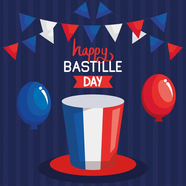 Bastille day lettering poster — Stock Vector