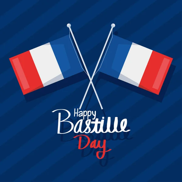 Happy bastille day postcard — Image vectorielle