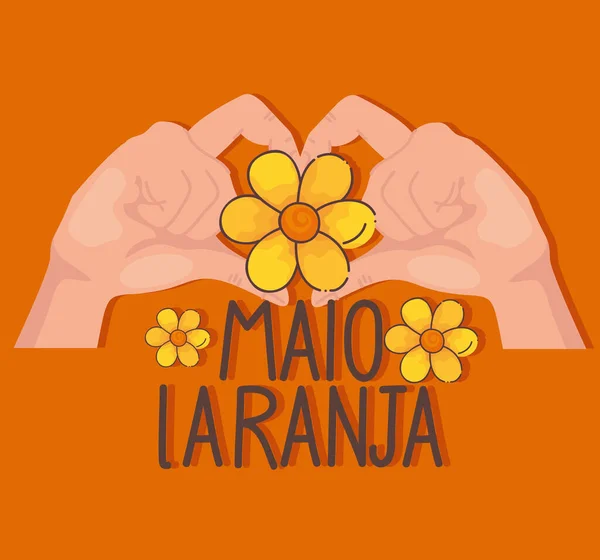 Maio laranja lettering poster — Stock Vector