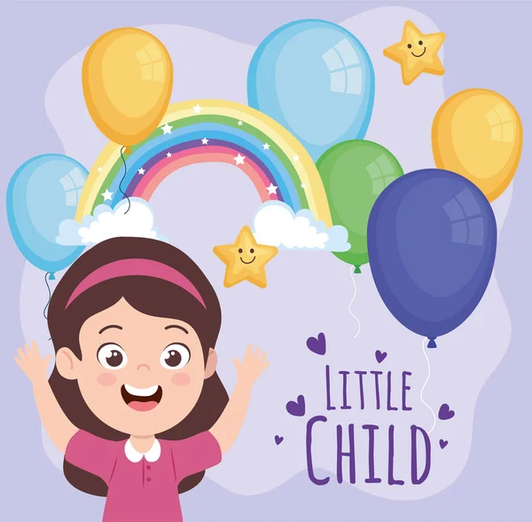 Little girl celebrating — Stock Vector