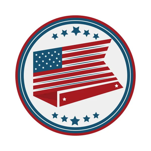 Selo com bandeira dos EUA — Vetor de Stock