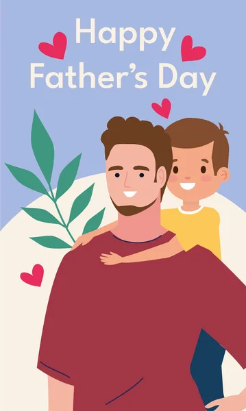 Fathers day lettering with hearts — Archivo Imágenes Vectoriales