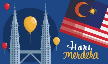 hari merdeka Petronas kuleleri ile harf