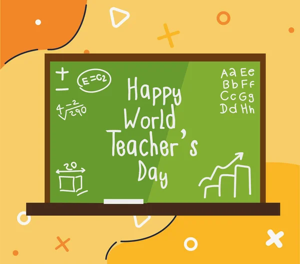 Día mundial de los profesores en invernadero — Vector de stock