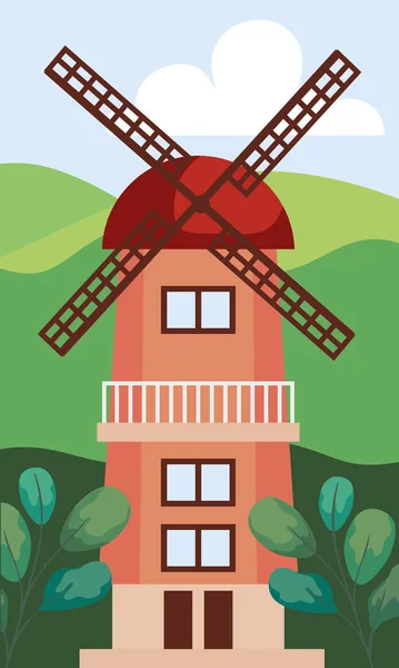 Windmill farm construction — Stockvektor