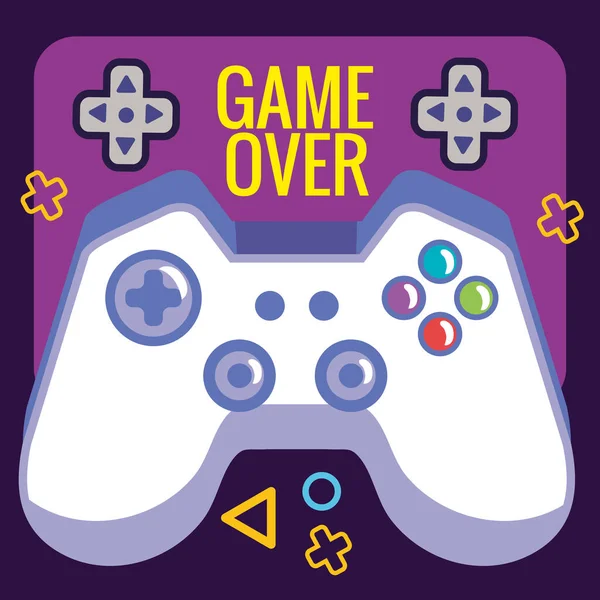 Game over lettering with white control — Stok Vektör