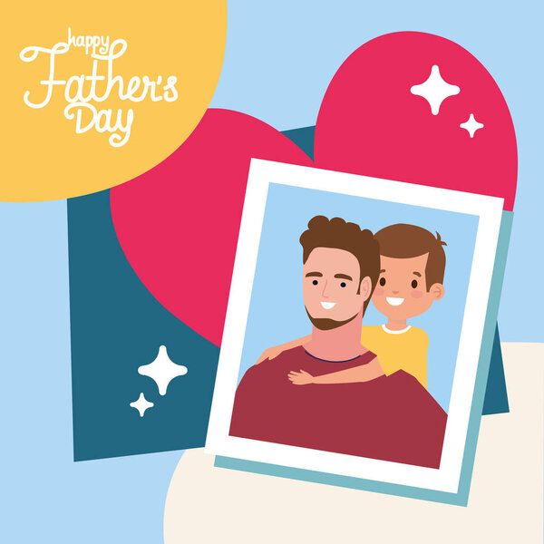 Fathers day lettering with picture Royalty Free Stock Illustrations