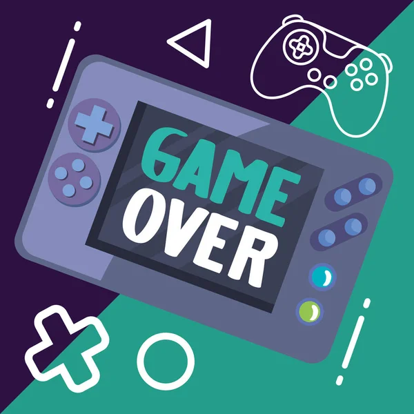 Game over lettering in console — Stok Vektör