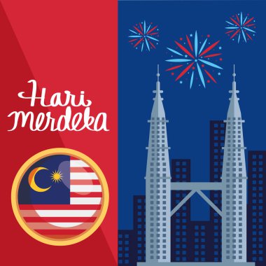 Hari Merdeka kartpostallı.