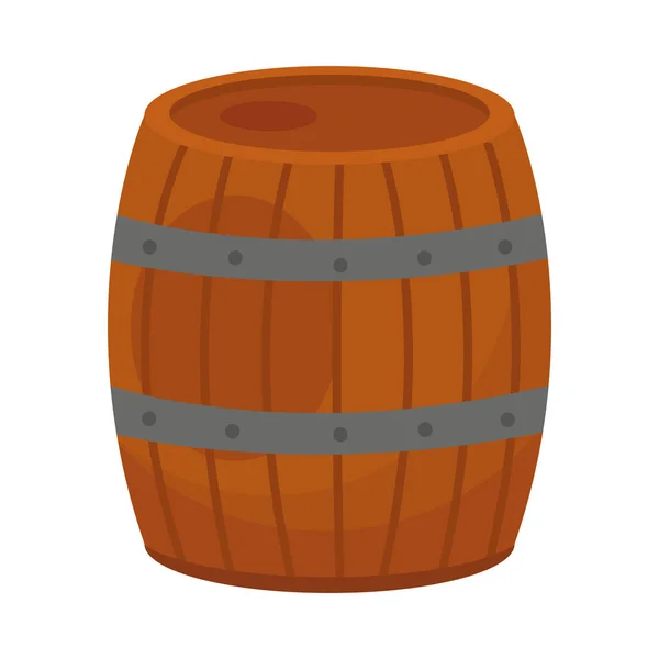 Wooden barrel container — Vetor de Stock