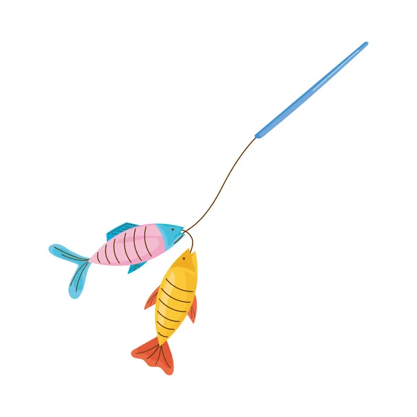 Fishing hook with fishes — Image vectorielle