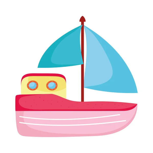 Rosafarbenes Segelboot — Stockvektor
