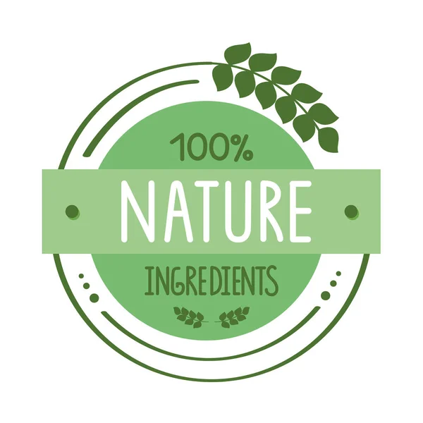 100 % d'ingrédients naturels — Image vectorielle