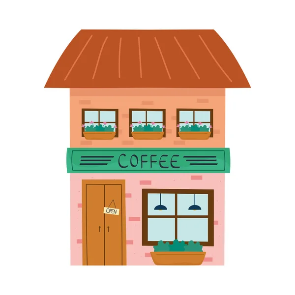 Coffee shop store building — ストックベクタ