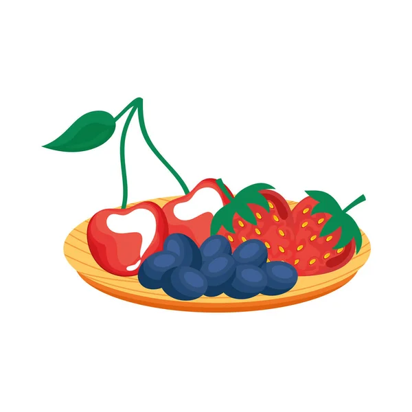 Skålen med färska frukter — Stock vektor