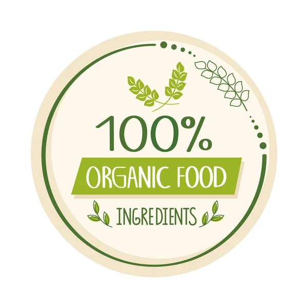 100 percent organic food — Stock Vector