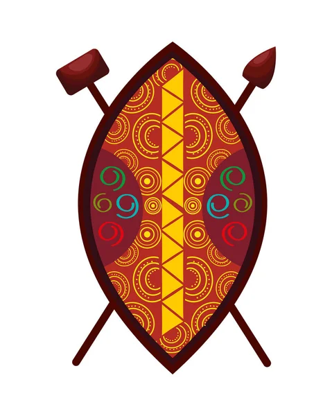 African culture shield and weapons — Vector de stock
